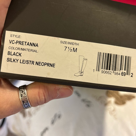 Vince Camuto Black Studded Heeled Boots - Picture 10 of 11